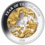 Fiji Year of the Dragon with Pearl Lunar Chinese Calendar 2012 Gilded $10 Silver Coin 1 oz